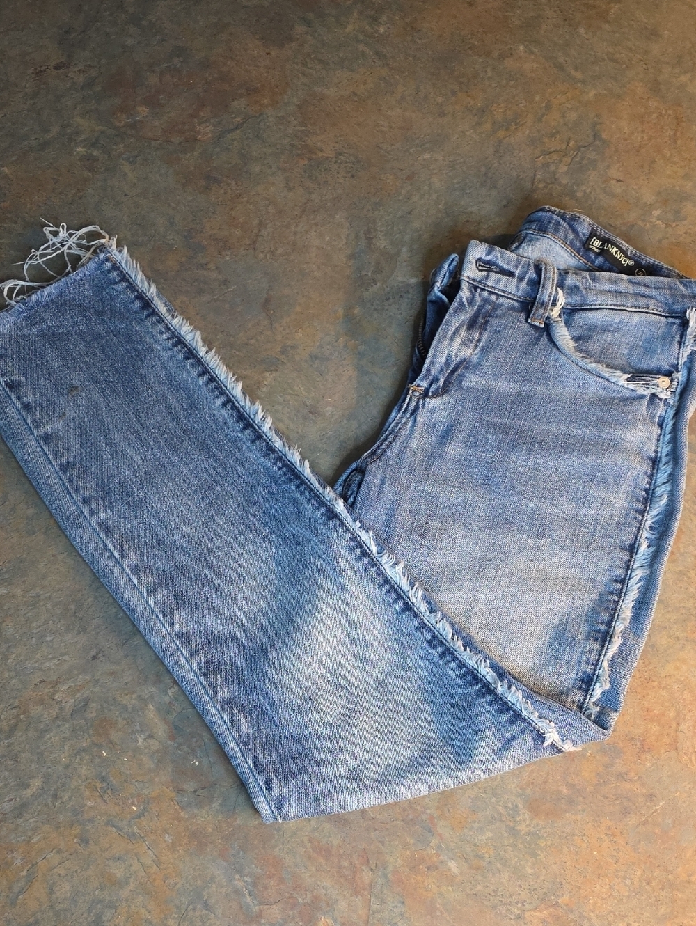 Blank NYC Frayed Hem Light Wash Jeans